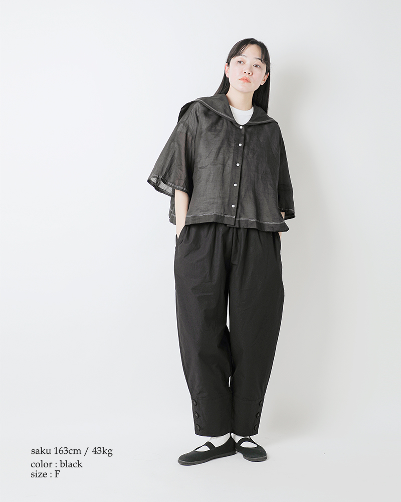 ROBE de PEAU(ローブデポー)ラミーリネングランドセーラーカラーブラウス“GRANDSAILORCOLLARBLOUSE”r295