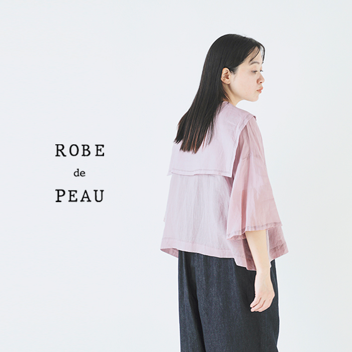 ROBE de PEAU(ローブデポー)ラミーリネングランドセーラーカラーブラウス“GRANDSAILORCOLLARBLOUSE”r295