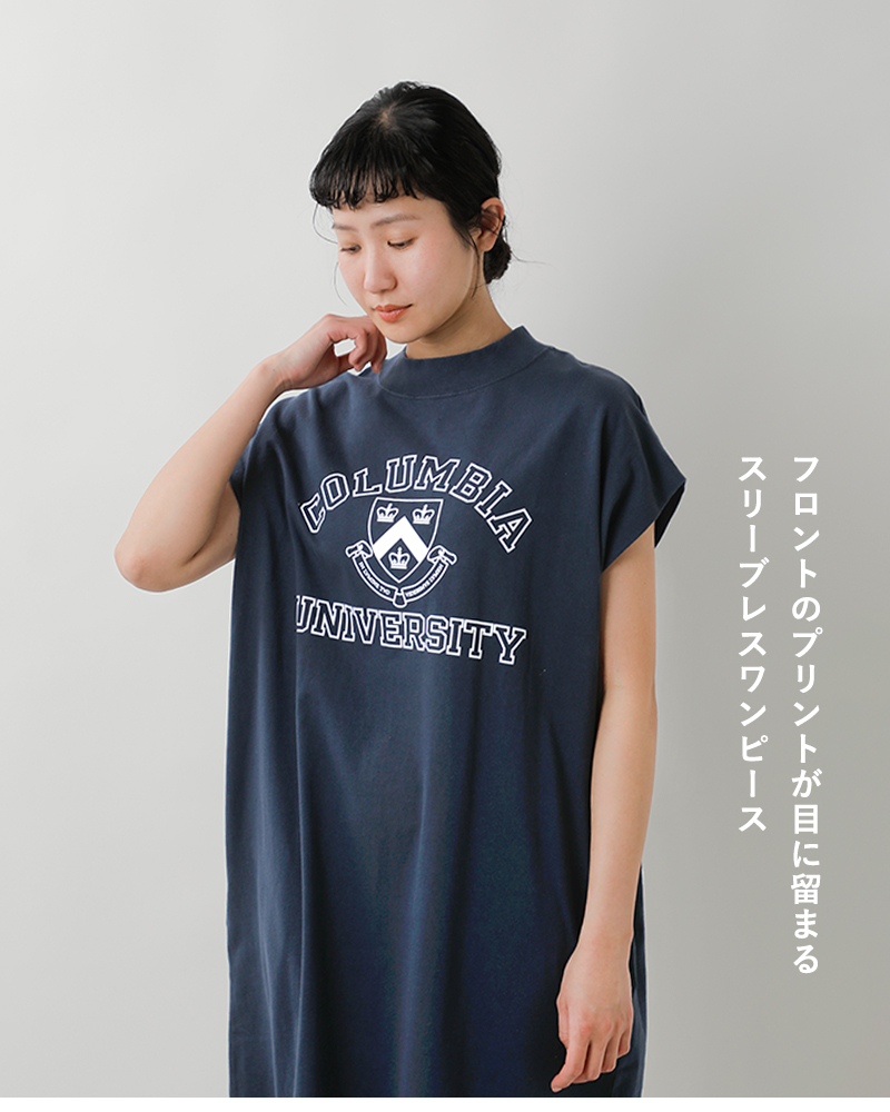RUSSELL ATHLETIC(ラッセルアスレティック)ハイコットンジャージースリーブレスカレッジプリントワンピースrcw-25032
