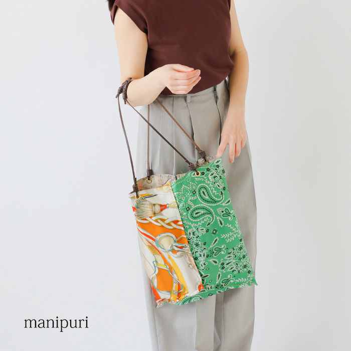 manipuri マニプリ シルク リバーシブル プリント トートバッグ