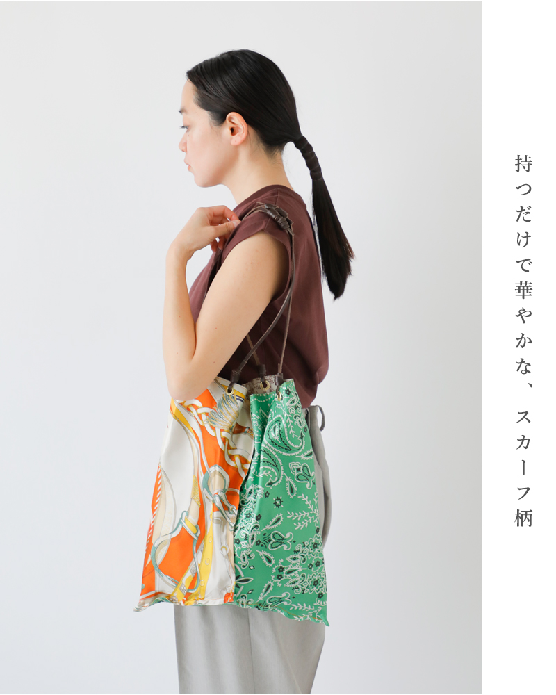 ⭐️未使用 定価 22,680円 manipuri/マニプリ リングバッグ 30%OFF】manipuri マニプリ シルク リバーシブル プリント