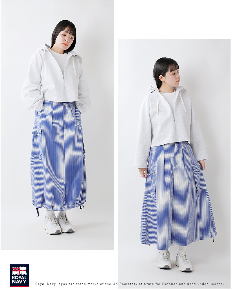 ROYAL NAVY(ロイヤルネイビー)ストライプSASフィールドマキシスカート“SASFIELDSKIRT”rn25ssfs91