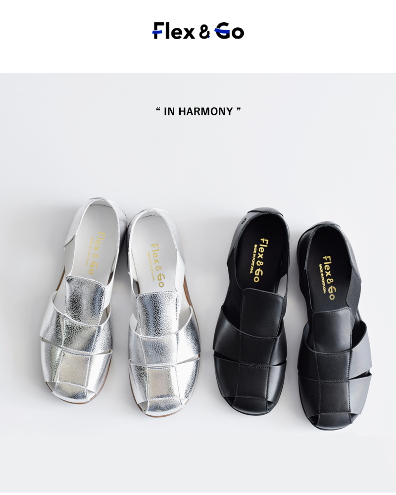 Flex＆Go(フレックス アンド ゴー)レザーフラットシューズ“INHARMONY”sd1110