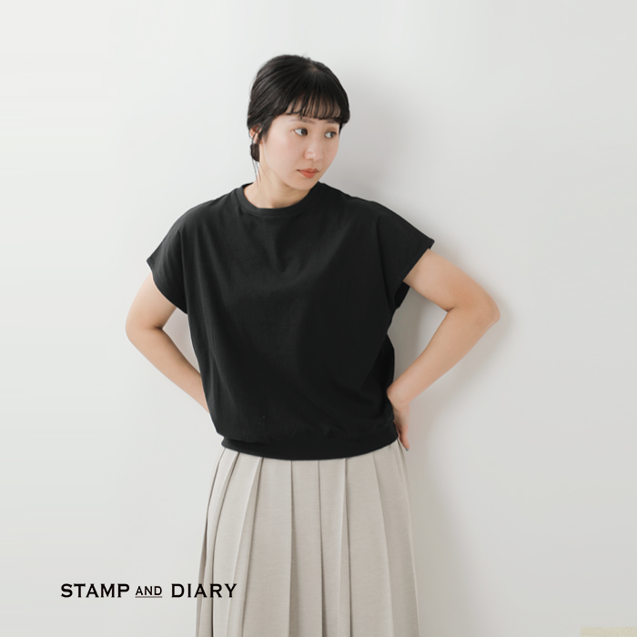 STAMP AND DIARY(スタンプアンドダイアリー)ハイマイクロコットン天竺フレンチスリーブプルオーバーsdc410ss89