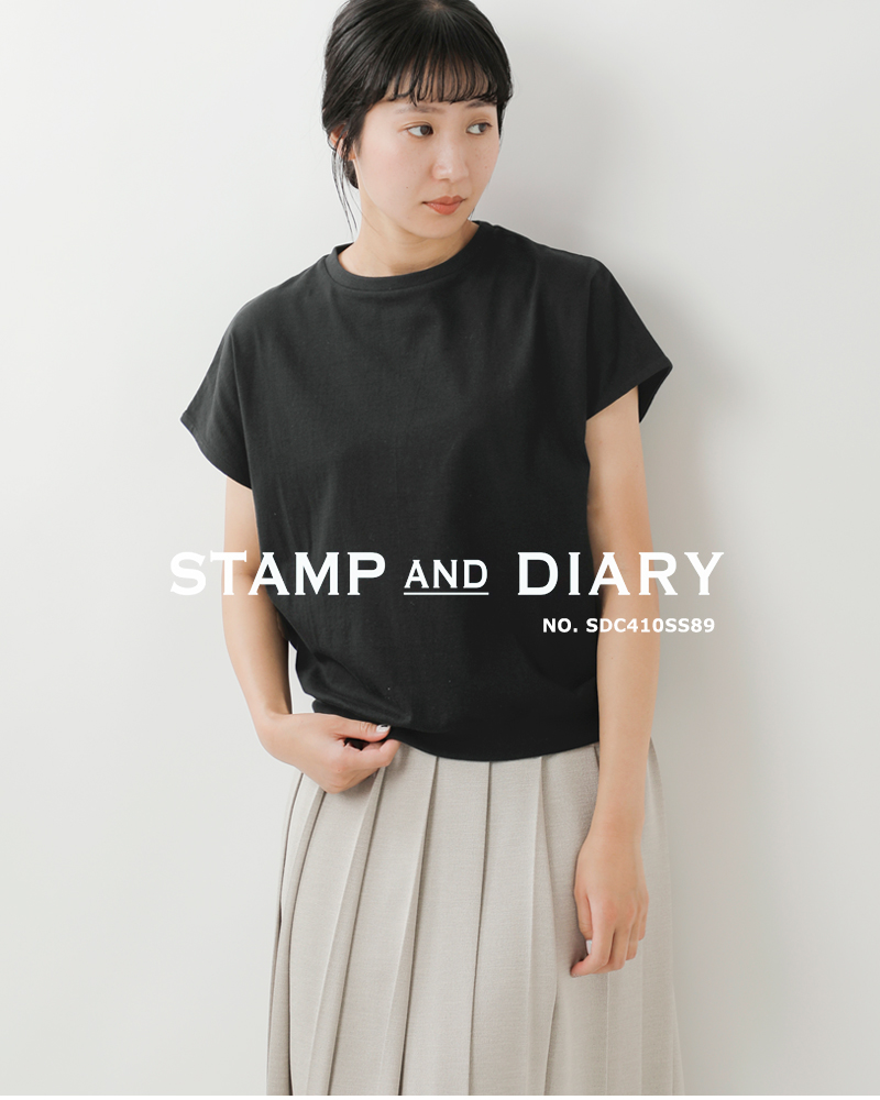 STAMP AND DIARY(スタンプアンドダイアリー)ハイマイクロコットン天竺フレンチスリーブプルオーバーsdc410ss89