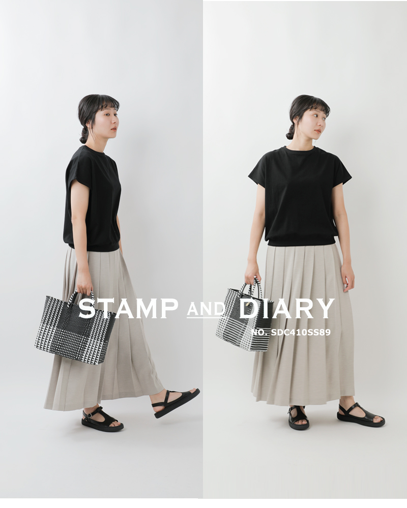 STAMP AND DIARY(スタンプアンドダイアリー)ハイマイクロコットン天竺フレンチスリーブプルオーバーsdc410ss89