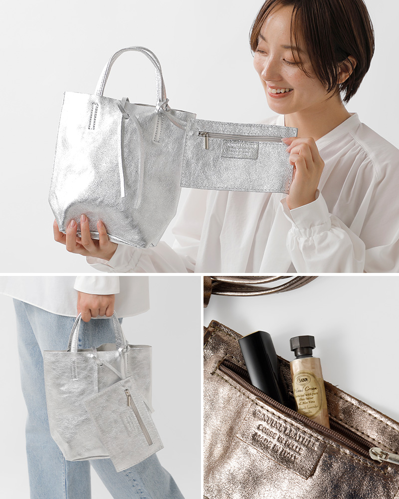 MARLON FIRENZE(マーロンフィレンツェ)ラミネートカウレザーショッパーミニバッグ“SHOPPERMINI”shopper-shopper-same1