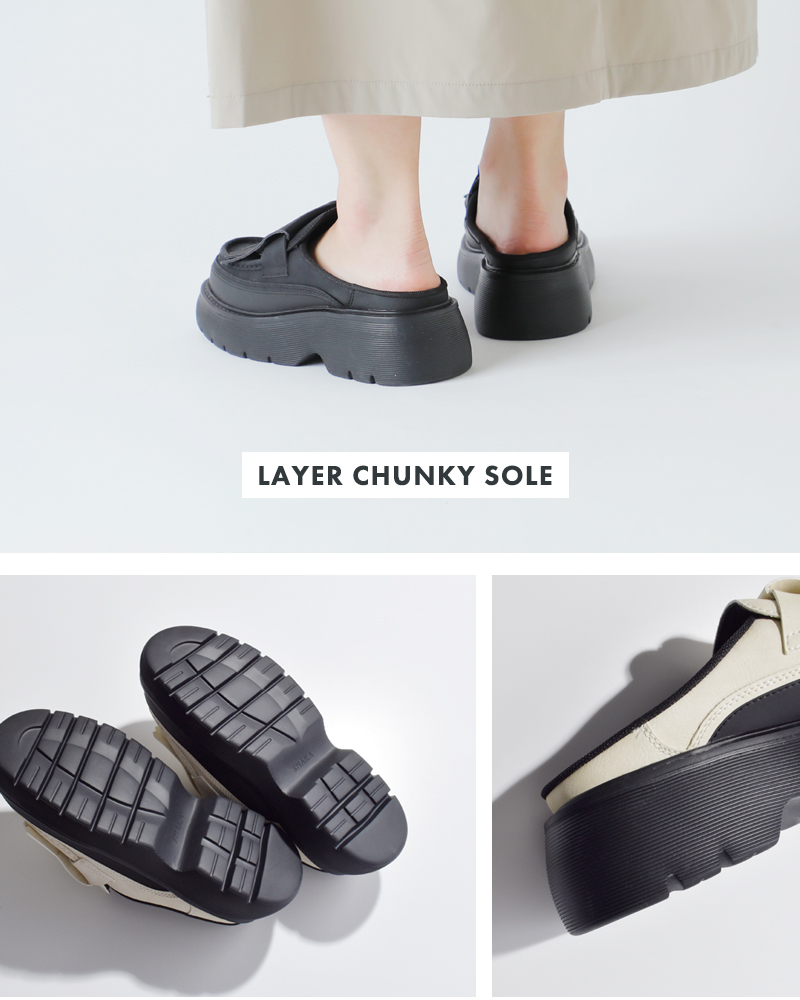 SHAKA(シャカ)キルトローファー2wayチャンキーミュール“KILTLOAFERMULECHUNKY”sk-308