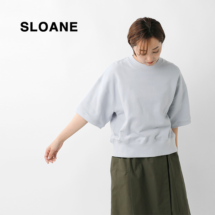 sloane30/10コットン裏毛半袖スウェットプルオーバーsl8s-t607