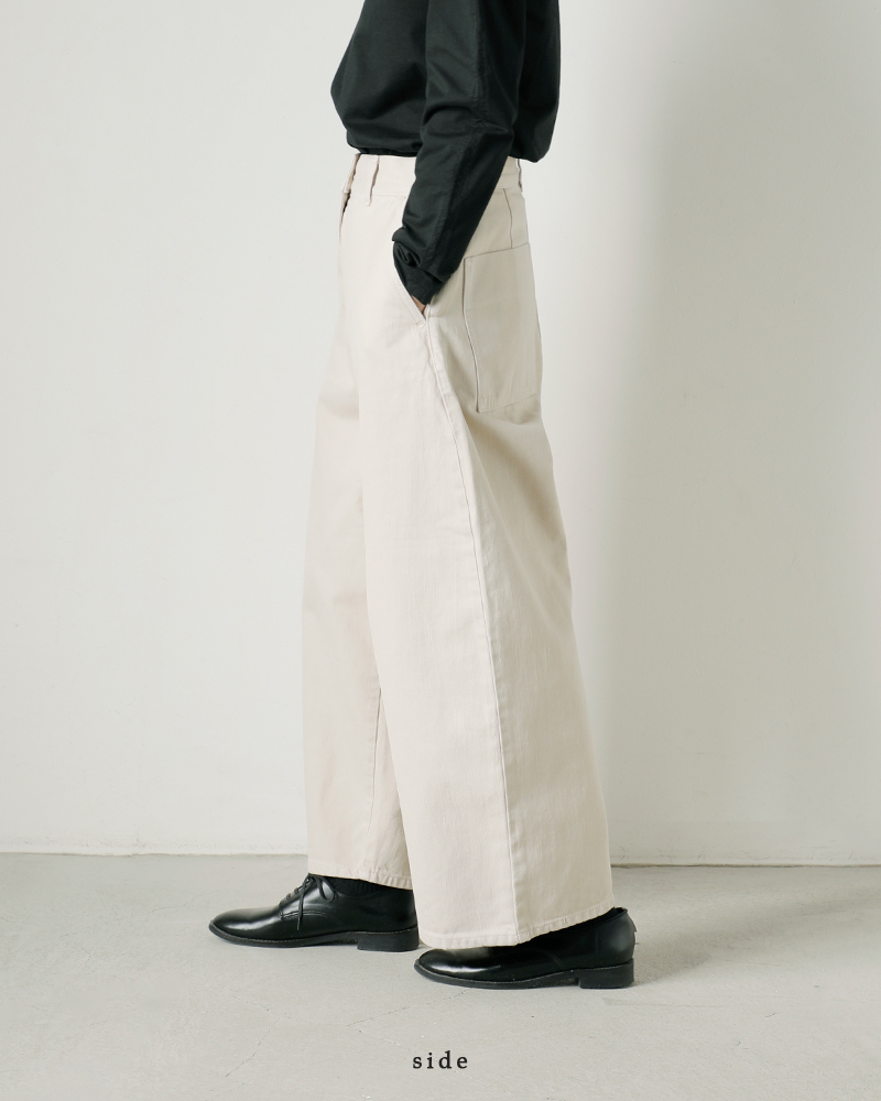 STUDIO NICHOLSON(スタジオ ニコルソン)ワイドデニムクロップドパンツ“CHALCO”snw-1417