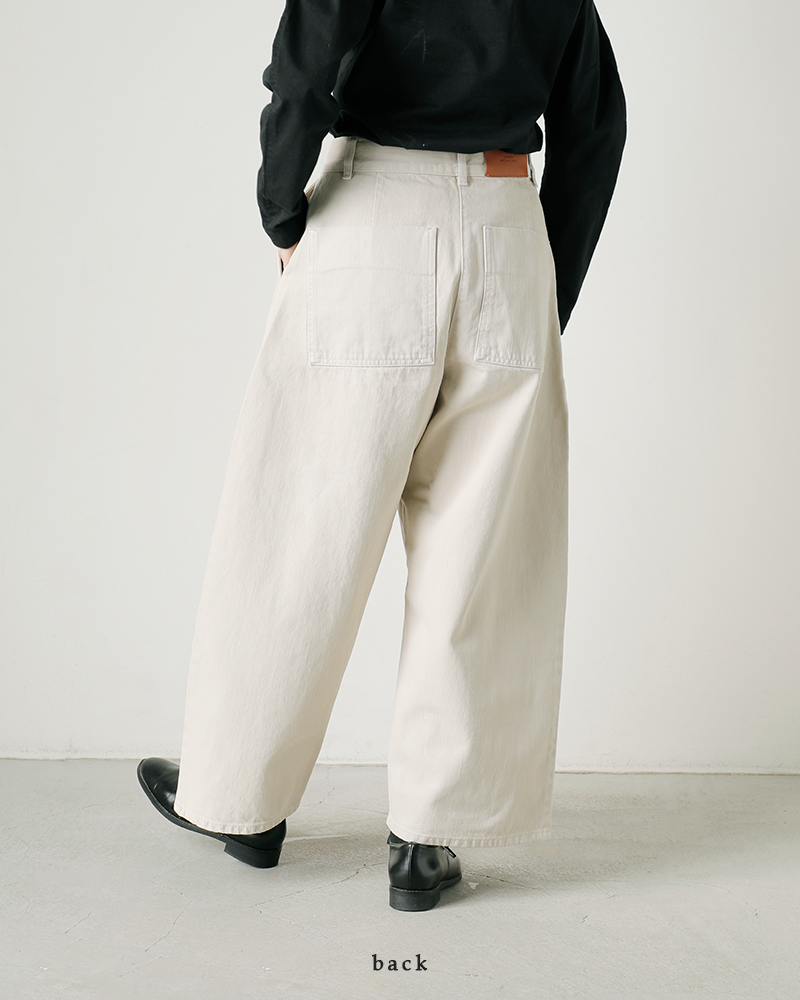 STUDIO NICHOLSON ホワイトデニム ワイドパンツ M 50%OFF】STUDIO NICHOLSON スタジオ ニコルソン ワイド デニム