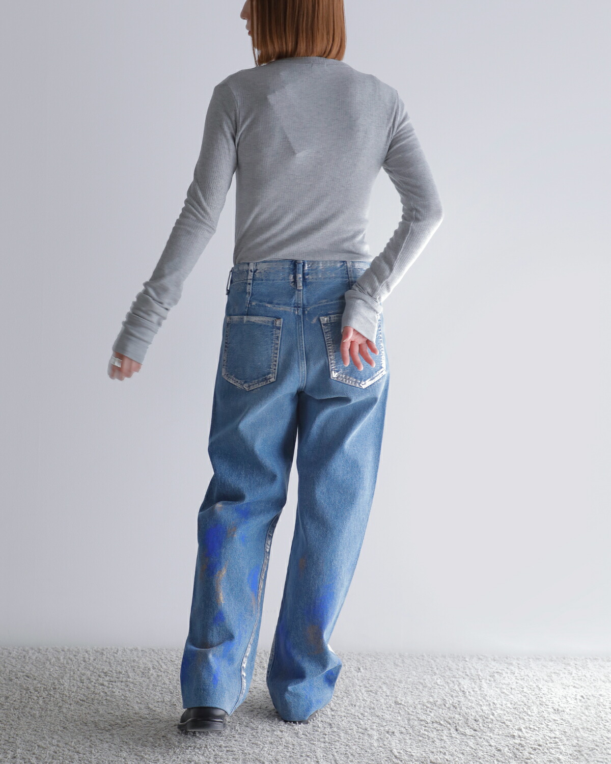 TANAKA(タナカ)コットンセルビッチデニムミッドライズストレートトラウザーパンツ“STRAIGHTJEANTROUSERS”st-126-same2