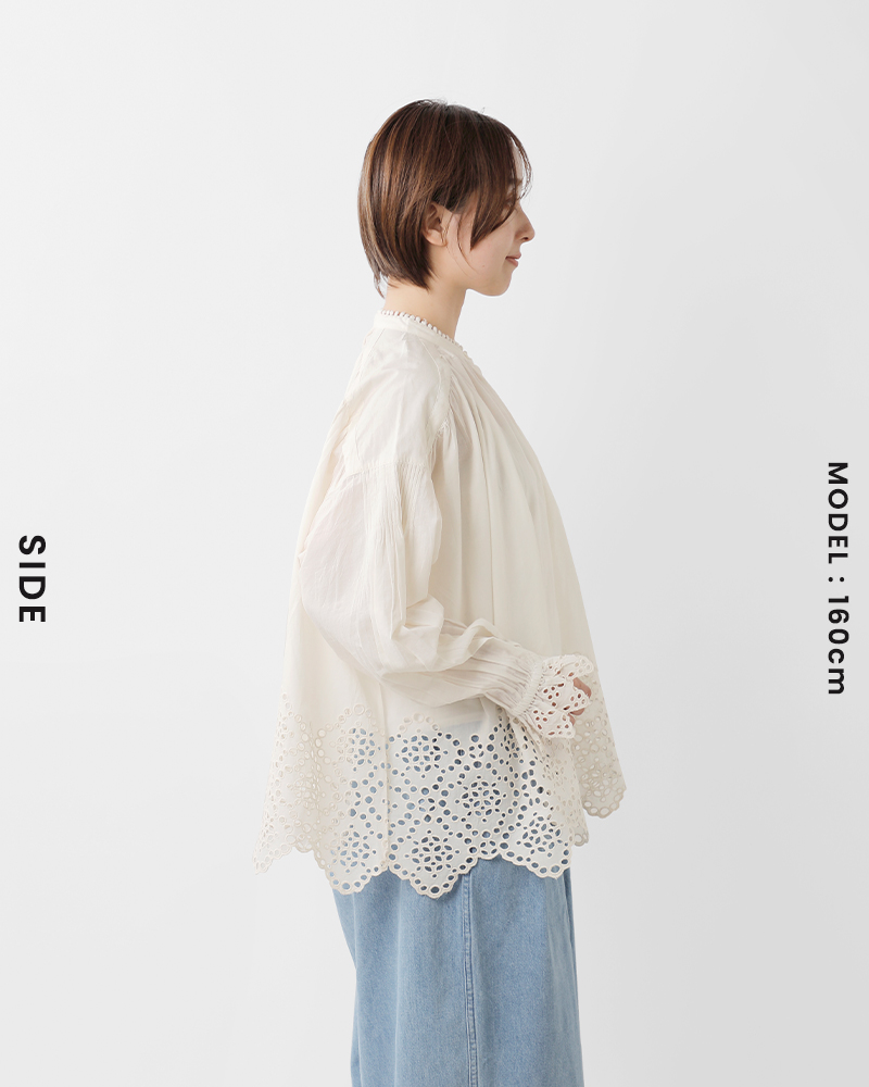 tumugu(ツムグ)コットンカットワークレースブラウスtb25121