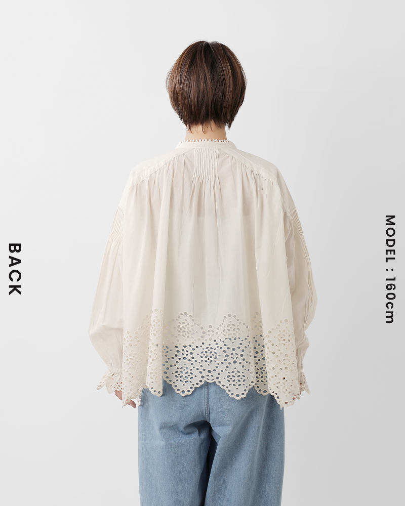 tumugu(ツムグ)コットンカットワークレースブラウスtb25121