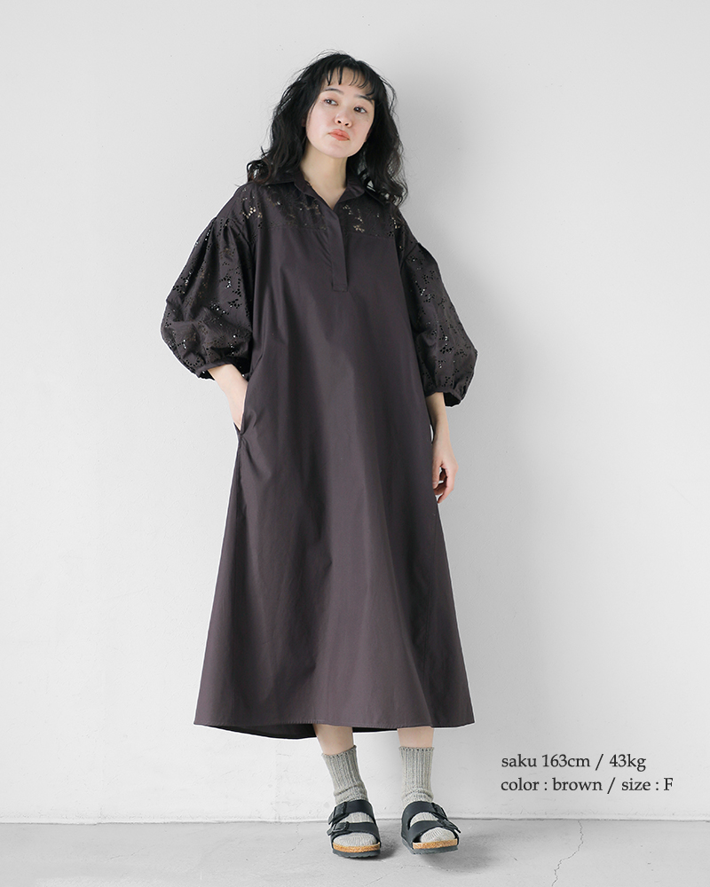 TICCA(ティッカ)コットンフラワーレースパフスリーブワンピースtbes-114