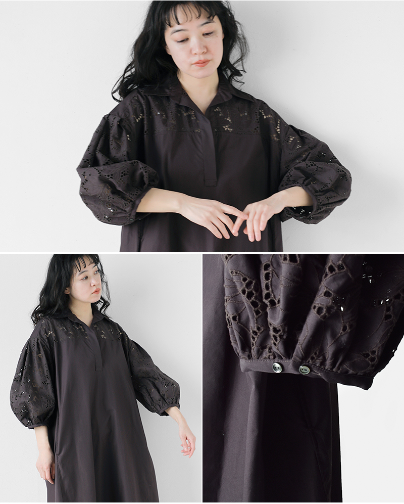 TICCA(ティッカ)コットンフラワーレースパフスリーブワンピースtbes-114