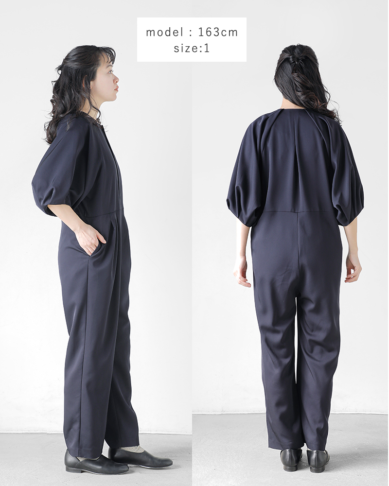 TICCAティッカ　ギャザーブルゾン　ネイビー 40%OFF】TICCA ティッカ バルーン スリーブ コンビネゾン tbes