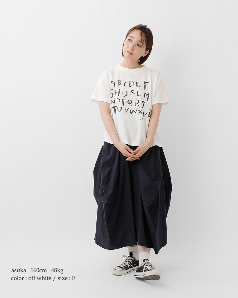 Tシャツ tumugu ツムグ ラフィ天竺プリントTシャツ オフ TC25225 20%OFF】tumugu ツムグ ラフィ天竺 コットン ロゴ プリント T