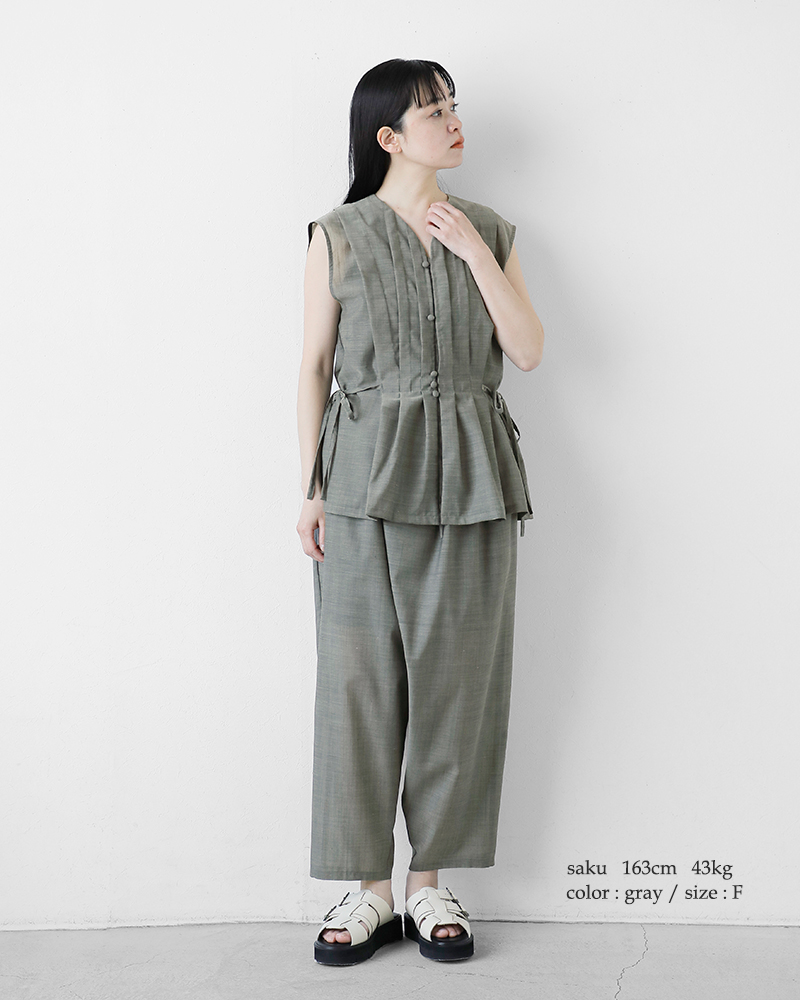 the last flower of the afternoon(Xgt[IuWAt^k[)E[X[uX^bNuEXgPeSleevelesstuckedblousehtlf-225-sh011-em