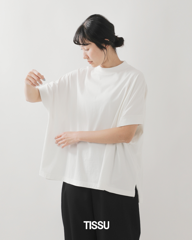 tissu ティシュ クラシック天竺 モックネック ドルマン Tシャツ ts250ct086  レディース 【クーポン対象】 tissu ティシュ クラシック天竺 モックネック ドルマン Tシャツ