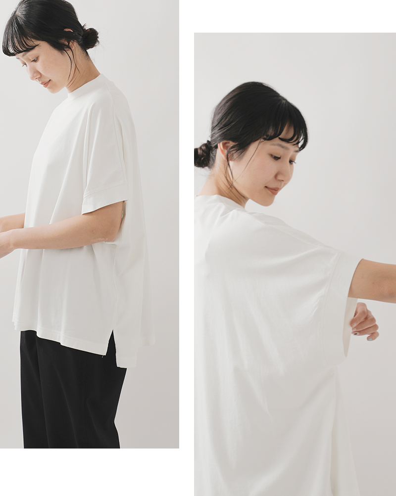 tissu(ティシュ)クラシック天竺モックネックドルマンTシャツts250ct086