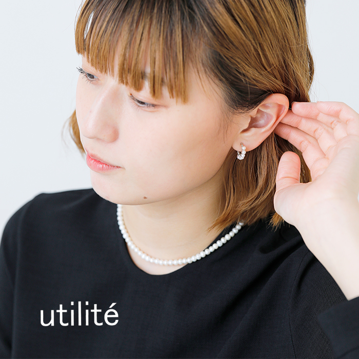 utilite(ユティリテ)淡水パールフープピアス/イヤリングut407ss99-910