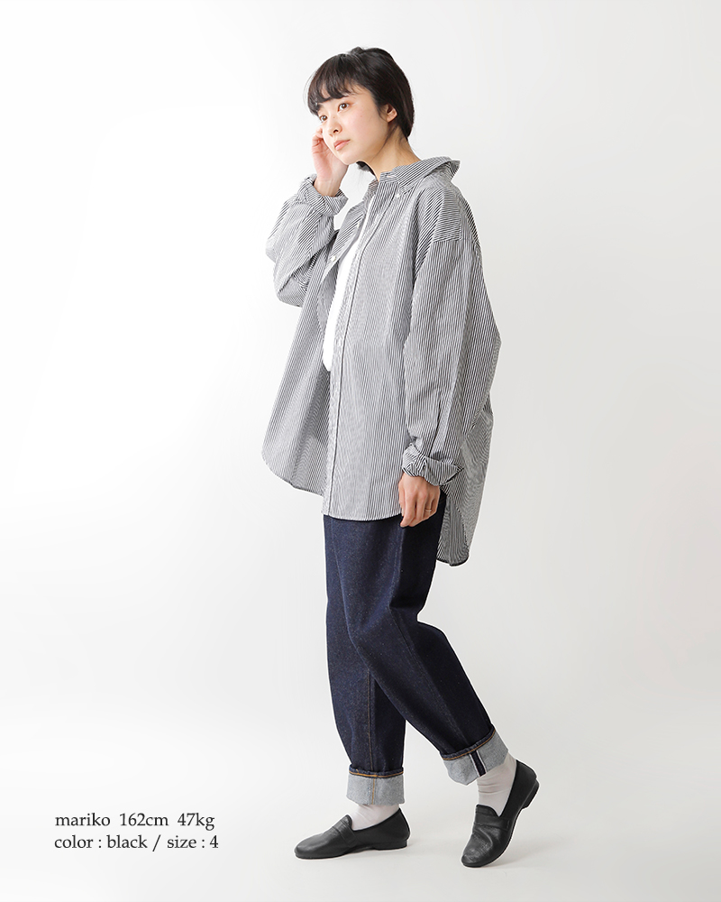 CROWN(クラウン)レザーホールカットフラットシューズ wholecut-strap