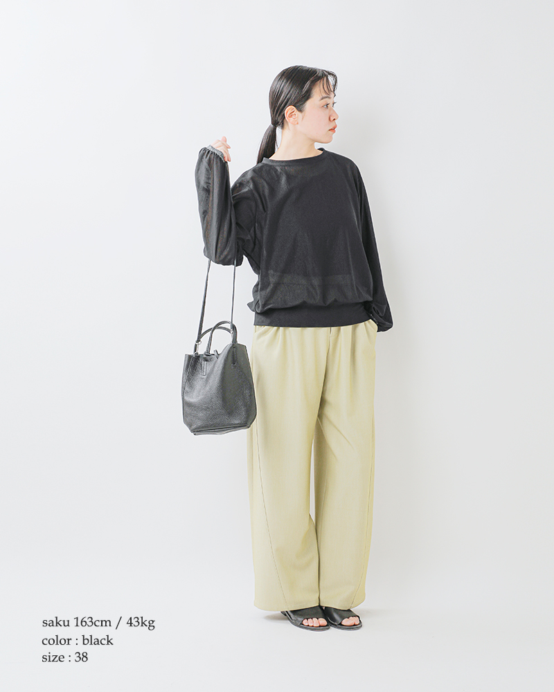 whyto(ホワイト)シアーボリュームスリーブブラウス“sheervolumesleevesblouse”wht25hbl4060