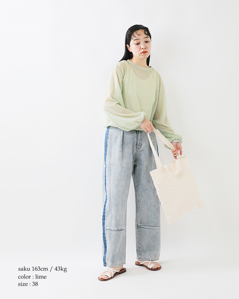 whyto(ホワイト)シアーボリュームスリーブブラウス“sheervolumesleevesblouse”wht25hbl4060