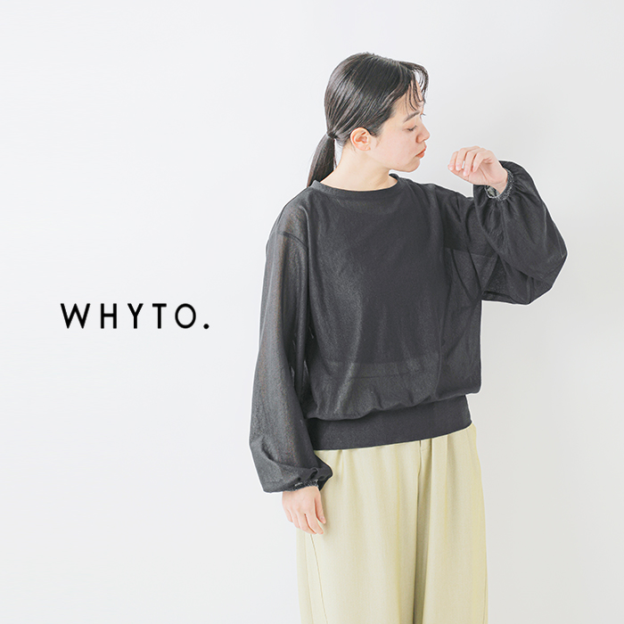 whyto(ホワイト)シアーボリュームスリーブブラウス“sheervolumesleevesblouse”wht25hbl4060