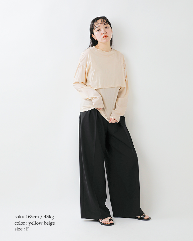 whyto(ホワイト)コットンレイヤードセットTシャツ“layeredsettee”wht25hbl4063