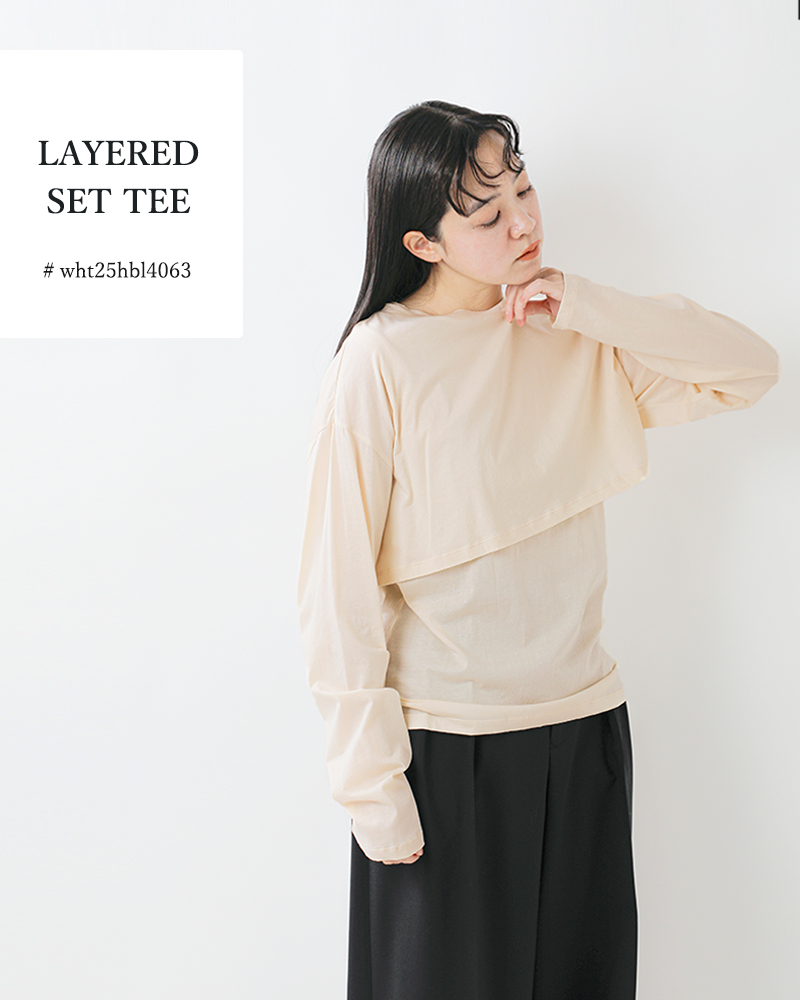 whyto(ホワイト)コットンレイヤードセットTシャツ“layeredsettee”wht25hbl4063