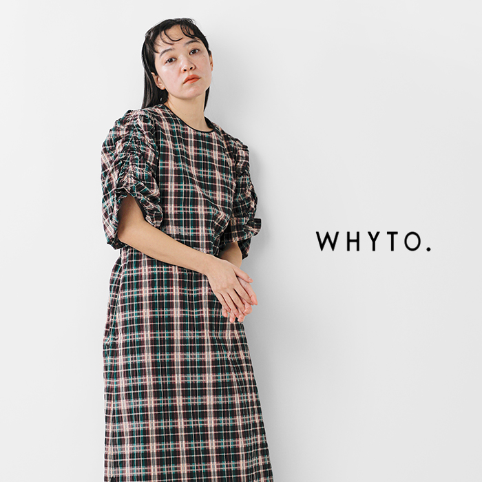 whyto(ホワイト)ギャザースリーブドレス“gathersleevedress”wht25hop4068