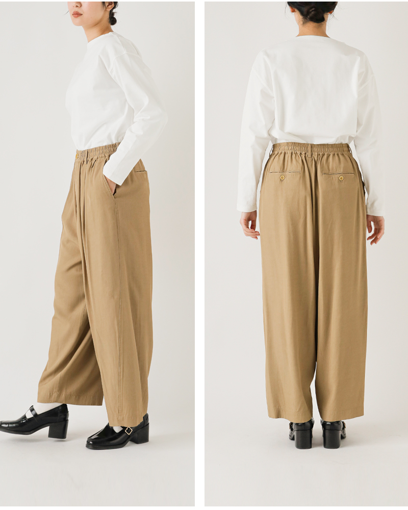 unfil(アンフィル)ビスコースギャバジンイージートラウザーパンツ“viscosegabardineBIGeasytrousers”wvsp-uw108