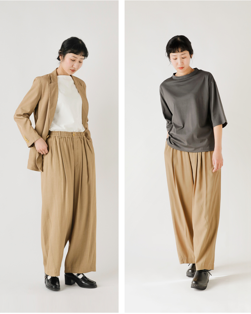 unfil(アンフィル)ビスコースギャバジンイージートラウザーパンツ“viscosegabardineBIGeasytrousers”wvsp-uw108