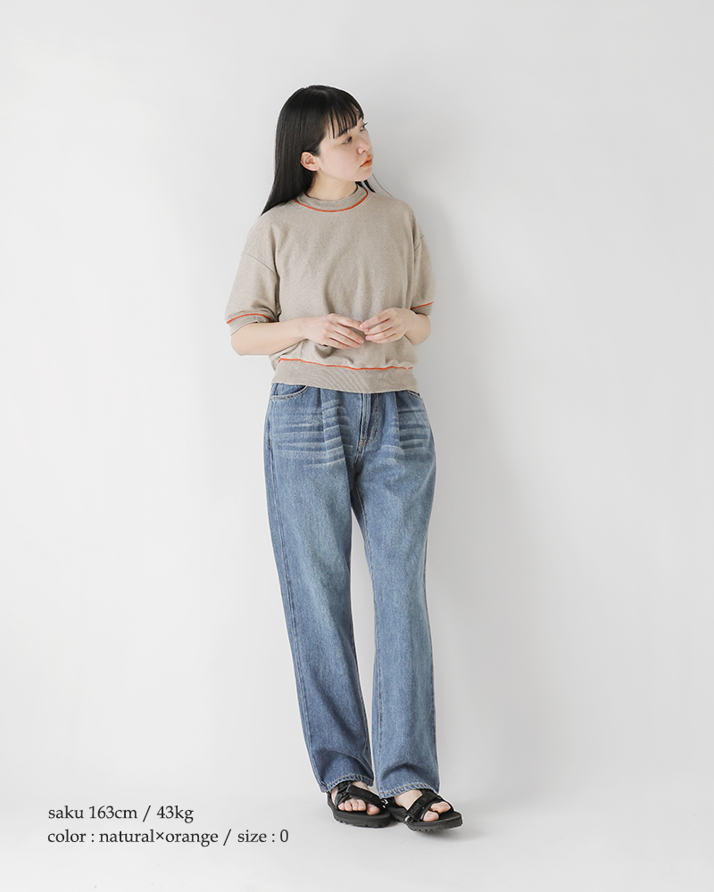 unfil(アンフィル)リネンコットンパイルジャージーハーフスリーブスウェットシャツ“linencottonpile-jerseyhalfsleevesweatshirt”wvsp-uw127
