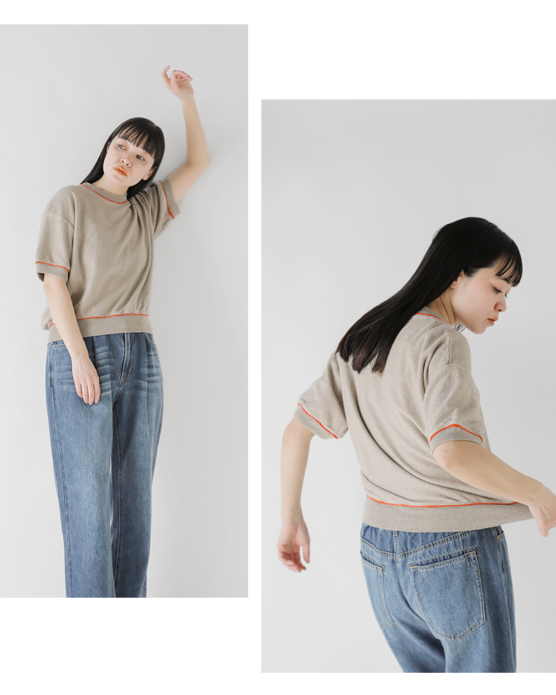 unfil(アンフィル)リネンコットンパイルジャージーハーフスリーブスウェットシャツ“linencottonpile-jerseyhalfsleevesweatshirt”wvsp-uw127