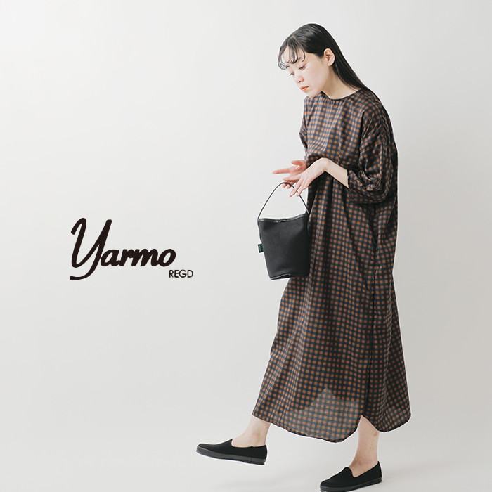 クーポン対象】Yarmo ヤーモ ハーフスリーブ ギンガム プリント