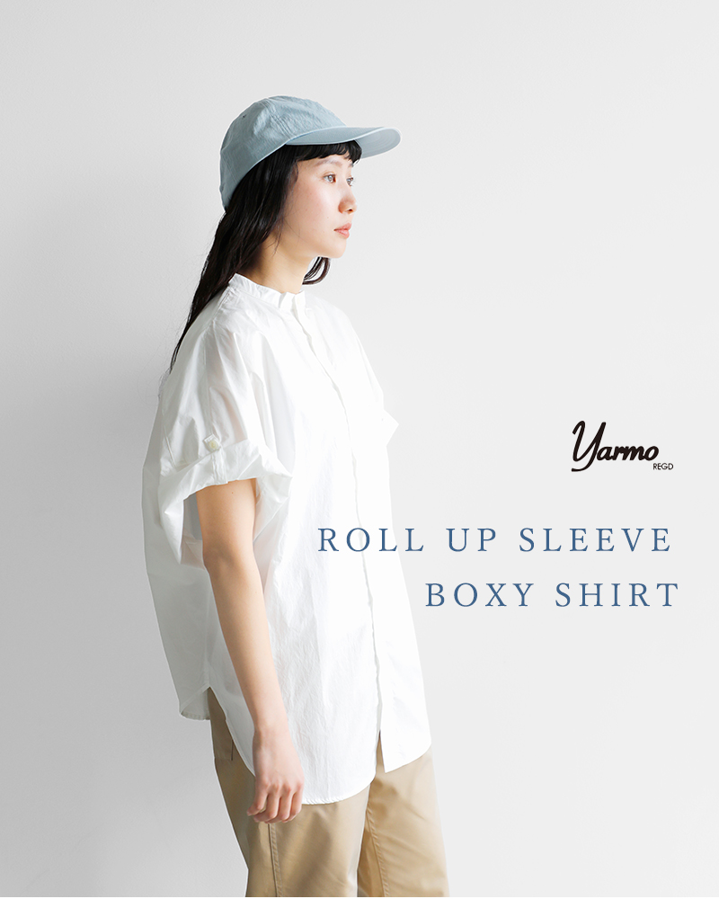 Yarmo(ヤーモ)ロールアップスリーブボクシーシャツyar-25ss-s29