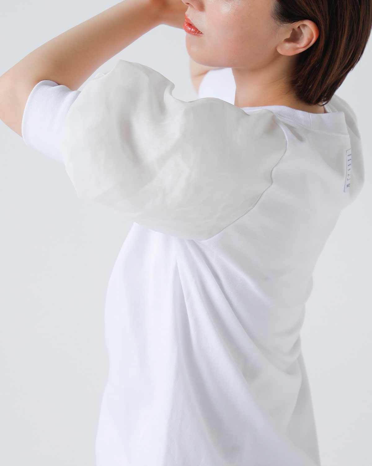 MARECHAL TERRE(マルシャルテル)コットン天竺オーガンジーボリュームスリーブジョイントTシャツ zmt252ct127