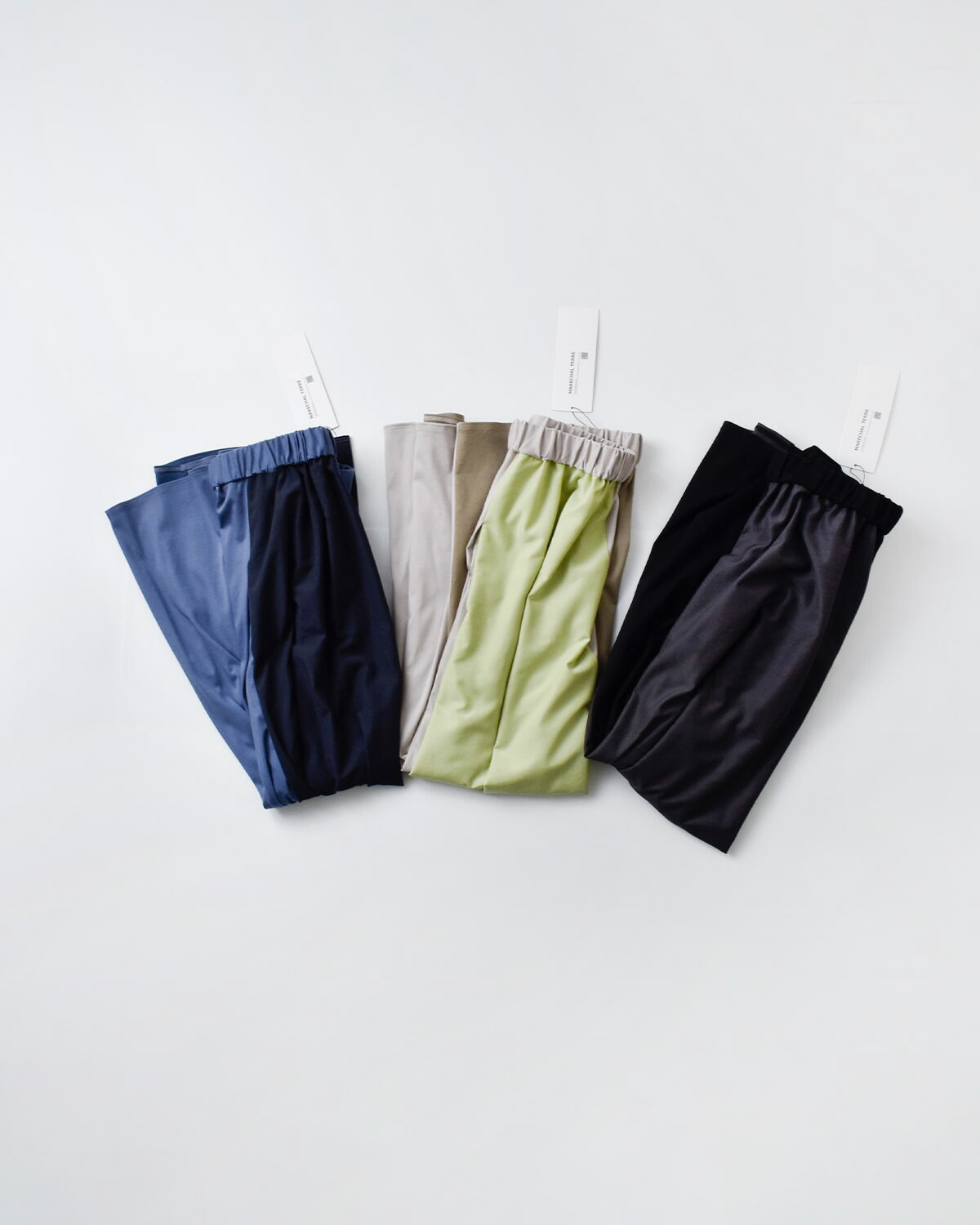 MARECHAL TERRE(マルシャルテル)コットンスムース布帛異素材切替カラーブロックスカート zmt252sk126