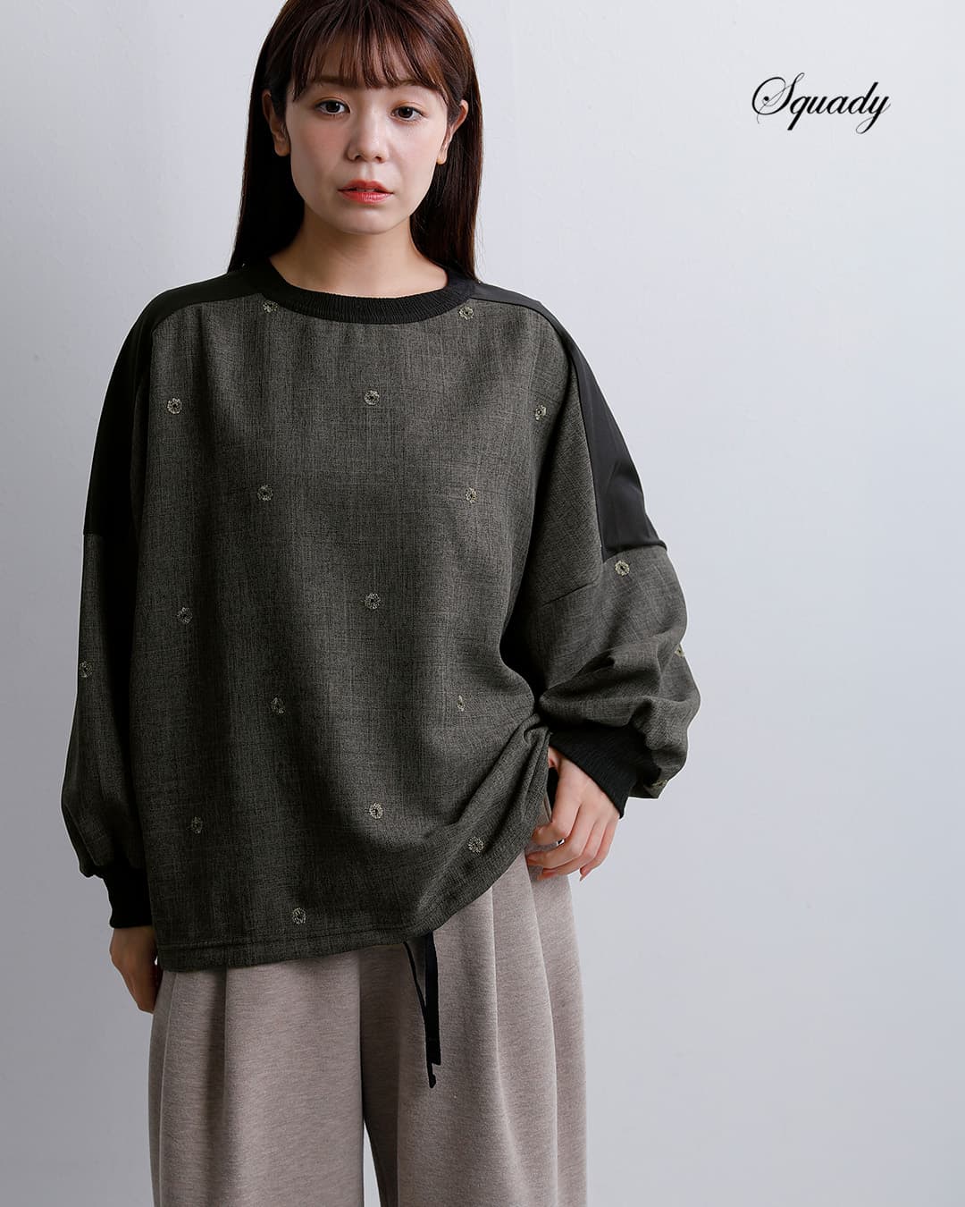 Squadyドットゴールド刺繍 プルオーバー 003-3851