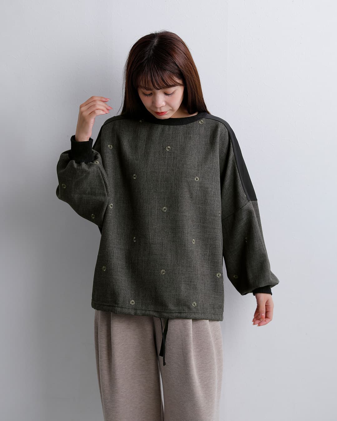 Squadyドットゴールド刺繍 プルオーバー 003-3851