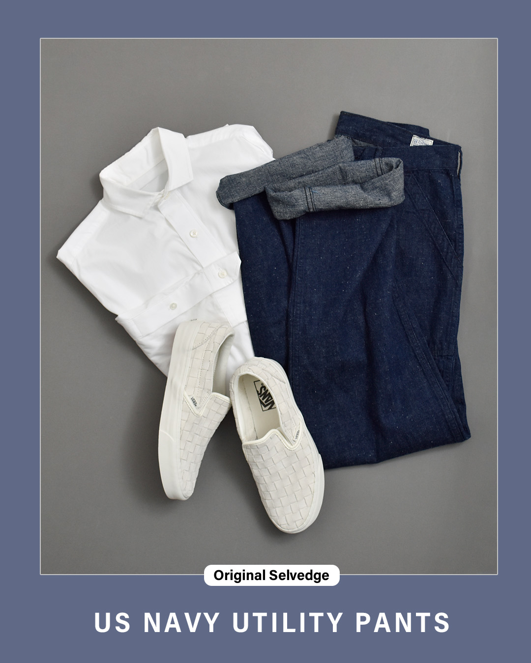 or slowオリジナルセルビッチデニムUSネイビーユーティリティパンツ US NAVY UTILITY PANTS 01-5130-same1