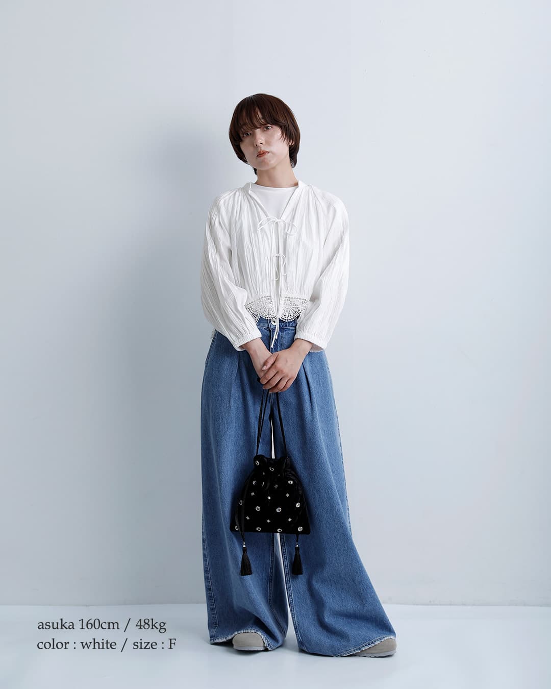 ne Quittez pasコットン レースブラウス Cambric Dobby Lace Blouse 010162nw3