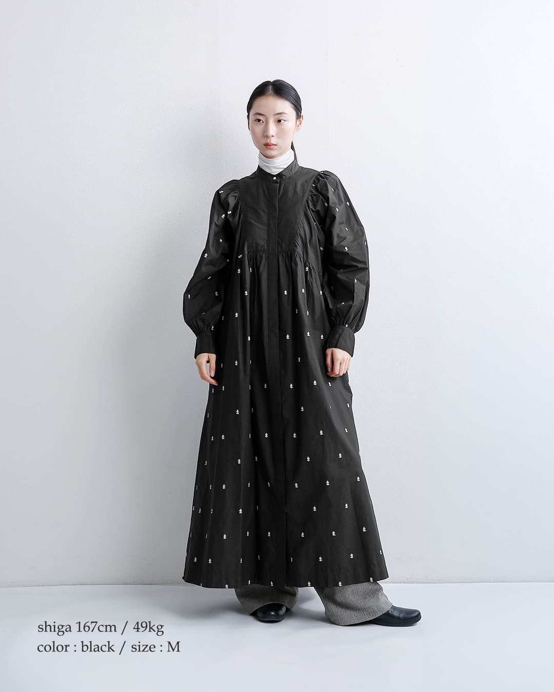 ne Quittez pas(ヌキテパ)コットン ギャザー シャツワンピース Fine Poplin Bindi Gather Shirts Dress 010462nh3