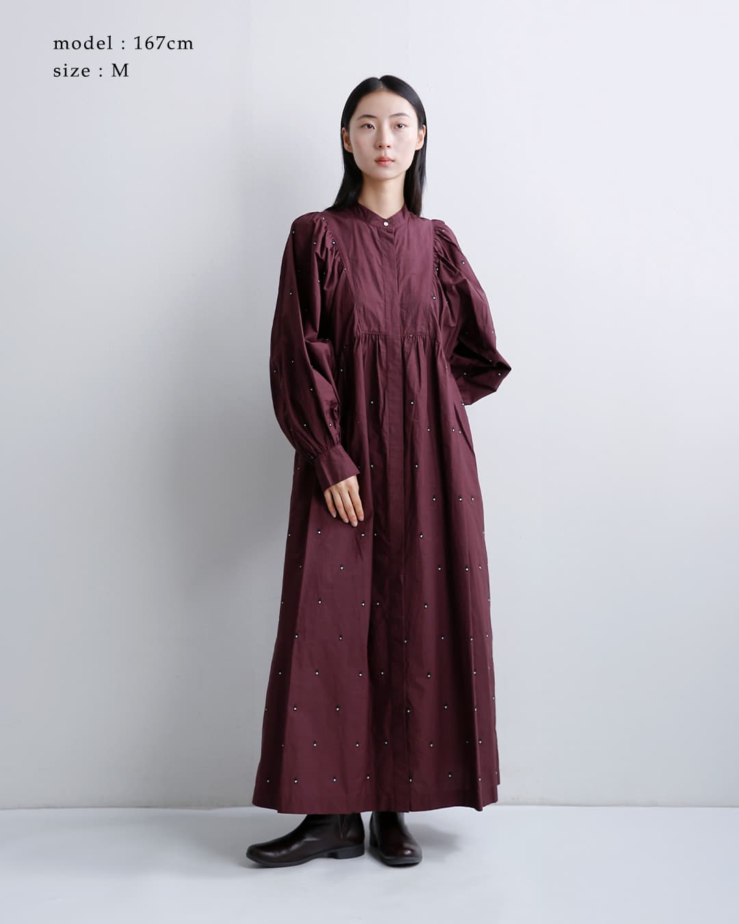 ne Quittez pas(ヌキテパ)コットン ギャザー シャツワンピース Fine Poplin Bindi Gather Shirts Dress 010462nh3
