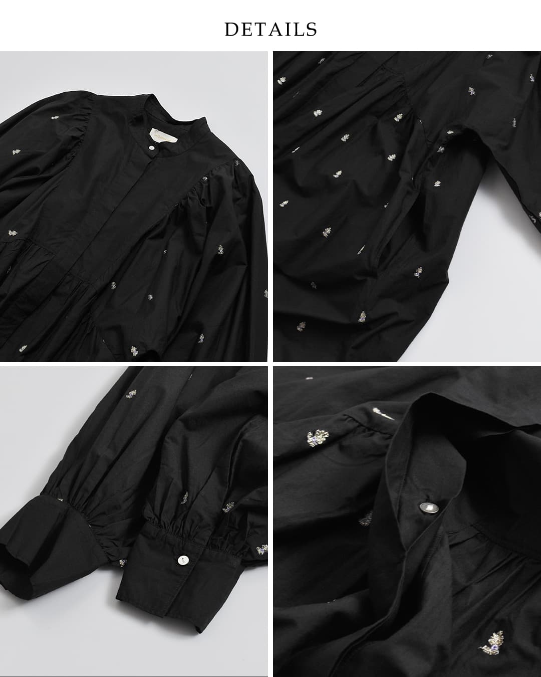ne Quittez pas(ヌキテパ)コットン ギャザー シャツワンピース Fine Poplin Bindi Gather Shirts Dress 010462nh3