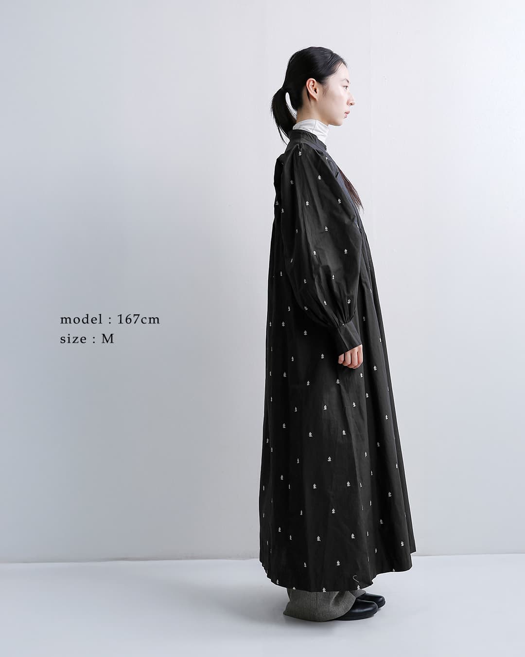 ne Quittez pas(ヌキテパ)コットン ギャザー シャツワンピース Fine Poplin Bindi Gather Shirts Dress 010462nh3