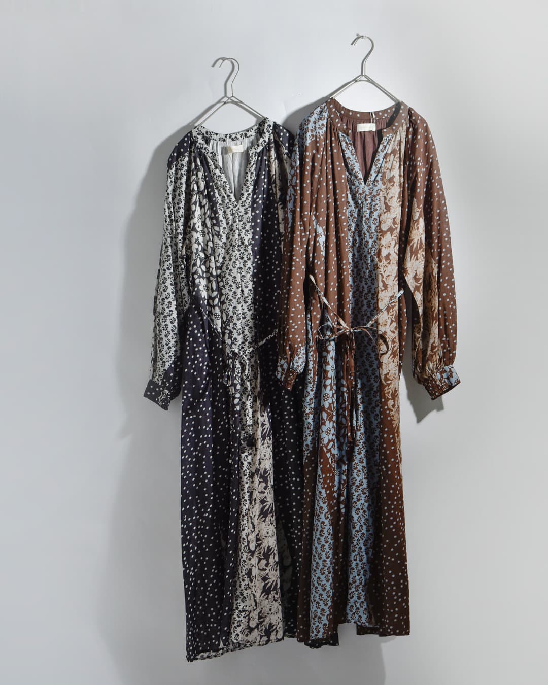 ne Quittez pas(ヌキテパ)花柄 パッチワーク ワンピース Cotton Rayon Patchwork Flower Print Dress 010462ny1